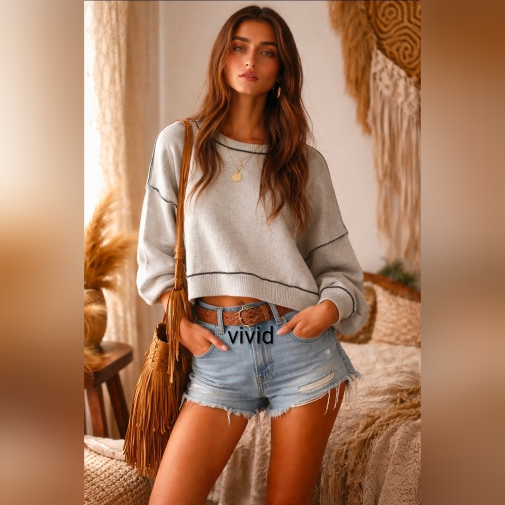 Antropologie Landon Knit Boat Neck Oversized Sweater Gray Small,Med,Large NWT$